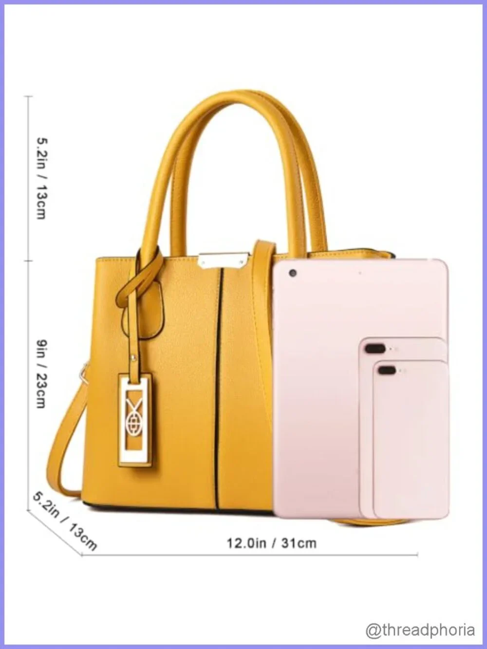 Synthetic Leather Satchel Crossbody Purse Tote Shoulder Bag with Strap